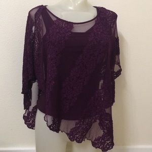 VS Moda International Purple Lace Shirt